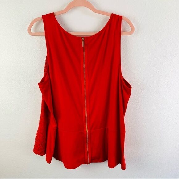 Lane Bryant Red Lace Peplum Top - Picture 3 of 3